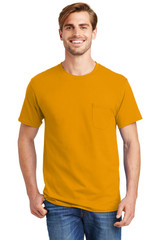 Custom Hanes - Authentic 100% Cotton T-Shirt with Pocket. 5590