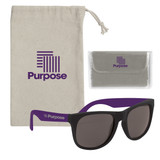 Custom Rubberized Sunglasses With Microfiber Cloth And Pouch 95138
