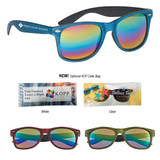 Custom Woodtone Mirrored Malibu Sunglasses 6215