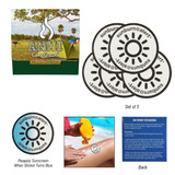 Custom  5-PACK SUNBURN ALERT CIRCLE STICKERS WITH CUSTOM PACK 9194