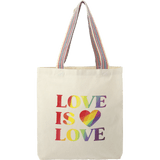 Custom Rainbow Recycled 6oz Cotton Convention Tote
