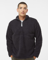Embroidered Sherpa Quarter-Zip Pullover - 8454
