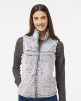 Embroidered Women’s Sherpa Full-Zip Vest - Q11