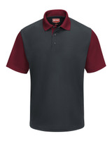 Embroidered Short Sleeve Performance Knit Color-Block Polo - SK56