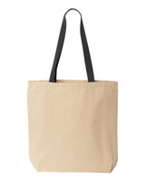 Natural Tote with Contrast-Color Handles - 8868