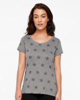 Custom Women's Star Print Scoop Neck Tee - 3629