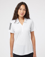 Embroidered Women's Floating 3-Stripes Polo - A481