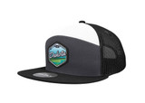 Custom Woven Patch Decky 7 Panel Flat Bill Trucker Cap