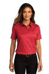 Embroidered Port Authority Ladies Short Sleeve SuperPro React Twill Shirt. LW809