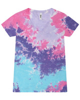 Custom Women's Tie-Dyed V-Neck T-Shirt - 1075