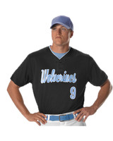 Custom Two Button Mesh Baseball Jersey With Piping - 52MTHJ