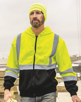 Custom Hi-Vis Full-Zip Hooded Sweatshirt - JS102-103