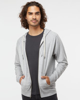 Custom Icon Lightweight Loopback Terry Full-Zip Hooded Sweatshirt - SS1000Z