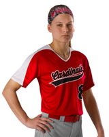 Custom Girls' V-Neck Fastpitch Jersey - 558VG