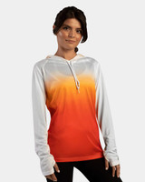 Custom Women's Ombre Long Sleeve Hooded T-Shirt - 4208