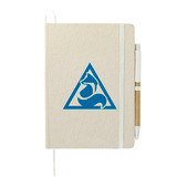 Custom 5" x 7" Organic Cotton Bound Notebook w/Pen