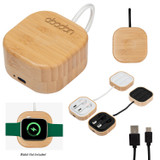 Custom Bamboo Wireless Earbuds & Watch Charger 25157