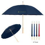 Custom 46" Arc Umbrella With 100% RPET Canopy & Bamboo Handle 45005