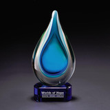 Custom Fusion Art Glass Award w/ Blue Base IC351634