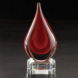 Custom Fusion Art Glass Award w/ Clear Base IC351636