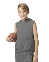 Custom Youth Stadium Hooded Sleeveless Sweatshirt - YR51