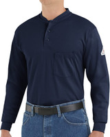 Custom Long Sleeve Tagless Henley Shirt - Tall Sizes - SEL2T