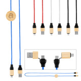 Custom 3' 60W Bamboo & rPET Fast Charging Cable 25326