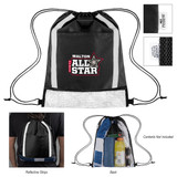Custom Game Time rPET Reflective Drawstring Bag 35144