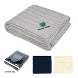 Custom Cable Knit rPET Chenille Blanket 8083