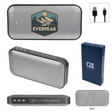Custom Cutter & Buck® Aluminum Suede Speaker And Power Bank 25635