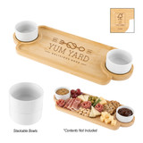 Custom Bamboo Serving Tray With Porcelain Bowls 75105