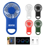 Custom Rechargeable Handheld Fan with Carabiner 2.0 28702