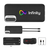 Custom 20,000 mAh rABS Power Bank With Built-In Cables 25701
