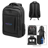 Custom Deluxe Executive Grid rPET Laptop Backpack 35202