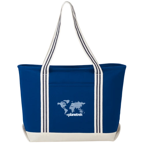 Custom Atlantic Stripe 20oz Cotton Zippered Boat Tote
