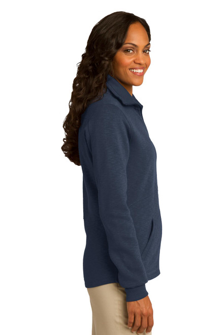 Embroidered Port Authority Women's Slub Fleece Full-Zip Jacket