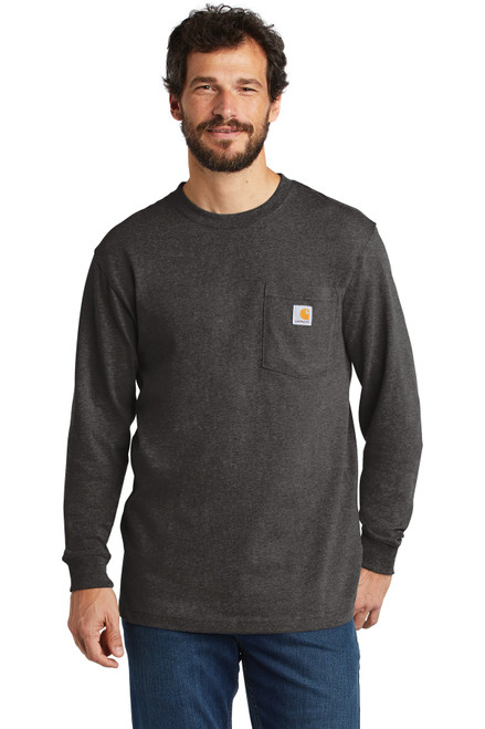 Embroidered Carhartt Workwear Pocket Long Sleeve T-Shirt. CTK126
