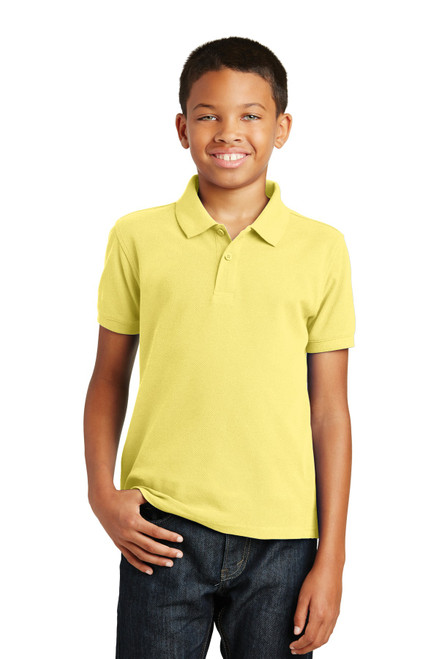 Embroidered Port Authority Youth Core Classic Pique Polo. Y100