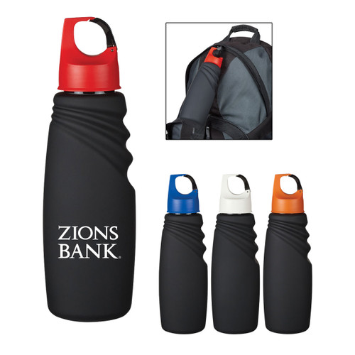 Custom 24 Oz. Matte Finish Crest Carabiner Sports Bottle 5913