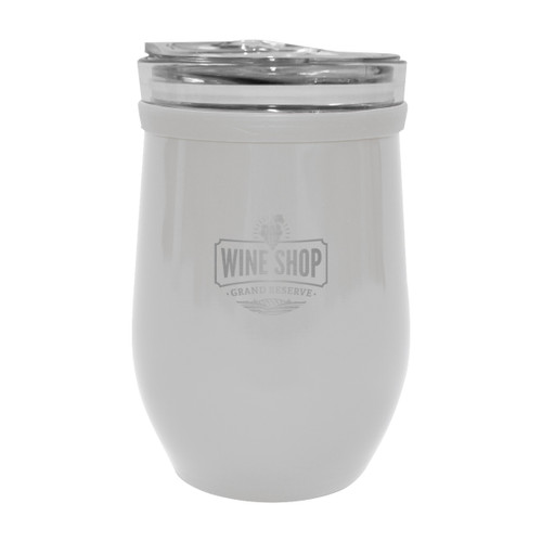 Custom 8 Oz. Glass And Stainless Steel Wine Tumbler 50106