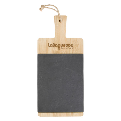Custom Bamboo & Slate Charcuterie Cutting Board 2139