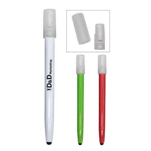 Custom .85 Oz. Hand Sanitizer Spray Bottle With Stylus 90003