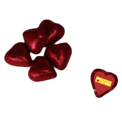 Custom Individually Wrapped Chocolate Hearts CHOCHRTS