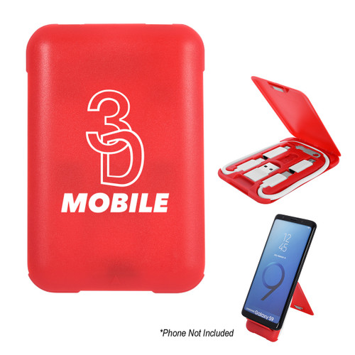 Custom 3-in-1 Charging Cable Set and Phone Stand 25120
