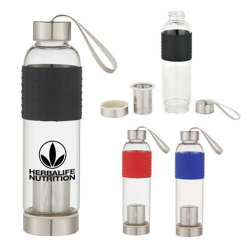 Custom 18 Oz. Infuser Glass Bottle 6011