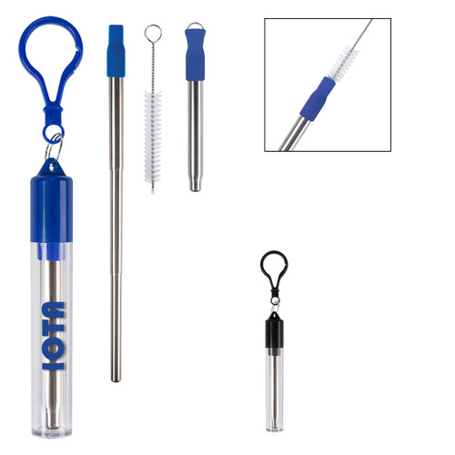 Custom Collapsible Stainless Steel Straw Kit 5204