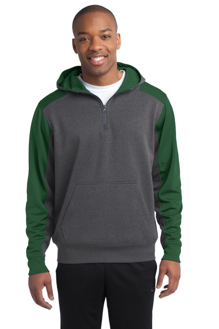 Custom Sport-Tek Tech Fleece Colorblock 1/4-Zip Hooded Sweatshirt. ST249