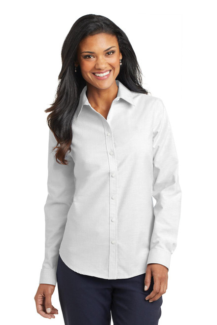 Embroidered Port Authority Ladies SuperPro Oxford Shirt. L658