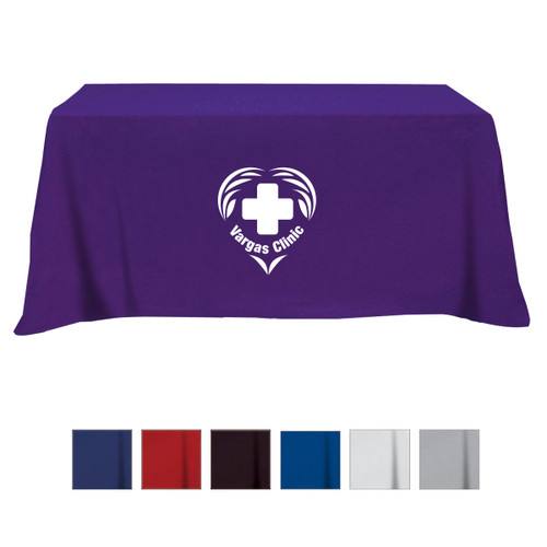 Custom Flat Poly/Cotton 4-sided Table Cover - fits 6' standard table 0XTFL46
