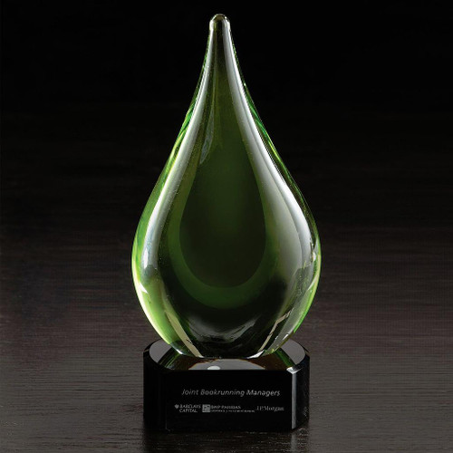 Custom Fusion Art Glass Award w/ Black Base IC351635